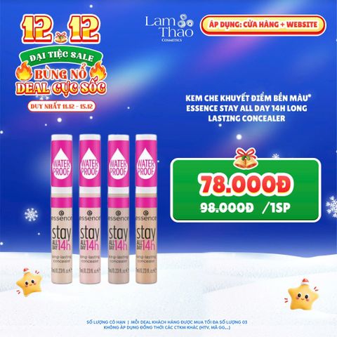  [DEAL SỐC 11.12 - 15.12] Kem Che Khuyết Điểm Bền Màu Essence Stay All Day 14h Long Lasting Concealer 