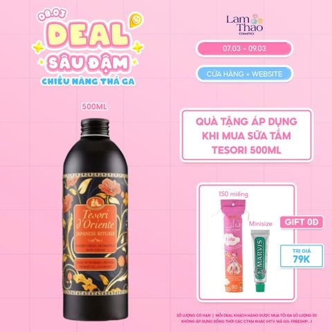  [DEAL SỐC 07.03 - 09.03 MUA SIZE 500ML TẶNG BTTT ALICE 150 MIẾNG + KĐR MARVIS MINI] Sữa Tắm Nước Hoa Hương Hoa Trà Nhật Bản Tesori D'Oriente Japanese Rituals Aromatic Bath Cream 