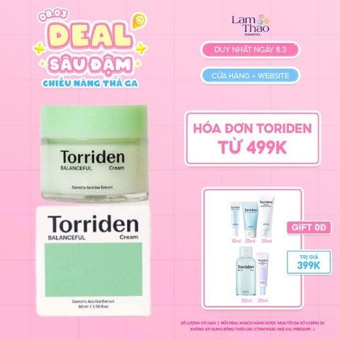  [DEAL SỐC 07.03 - 09.03 MUA HĐ TORRIDEN TỪ 499K TẶNG SET 5 MÓN TRIAL SIZE TORRIDEN] Kem Dưỡng Hỗ Trợ Làm Dịu Và Phục Hồi Da Torriden Balanceful Cica Soothing Cream 