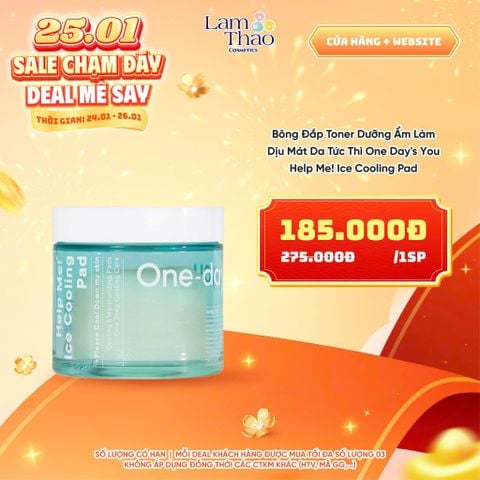  [DEAL SỐC 24.01 - 26.01] Bông Đắp Toner Dưỡng Ẩm Làm Dịu Mát Da Tức Thì One Day's You Help Me! Ice Cooling Pad 