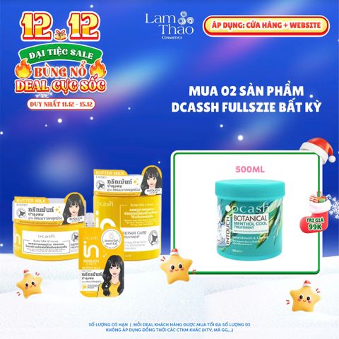  [DEAL SỐC 11.12 - 15.12 MUA 2SP DCASH FULLSIZE BẤT KỲ TẶNG KEM Ủ TÓC MEMTHOL COOL 500ML] Hấp Dầu Dcash Intouch Butter Milk And Honey Repair Care Treatment 
