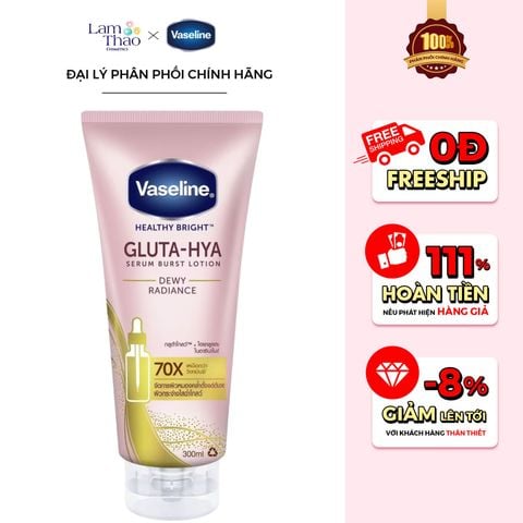  Dưỡng Thể Vaseline Healthy Bright Gluta Hya Serum Burst Lotion Dewy Radiance 70x 