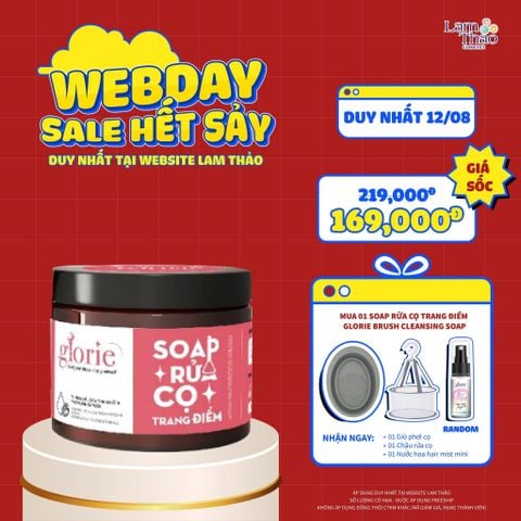  [DEAL WEB: DUY NHẤT 12/8 TẶNG 1 GIỎ PHƠI + 1 CHẬU RỬA CỌ + 1 HAIR MIST GLORIE 10ML] [DEAL DUY NHẤT CỬA HÀNG TẶNG 1 CHẬU RỬA CỌ SILICONE + 1 GIỎ PHƠI CỌ + 1 KHĂN MẶT BEFOU 80M]   Soap Rửa Cọ Trang Điểm Glorie Brush Cleansing Soap 