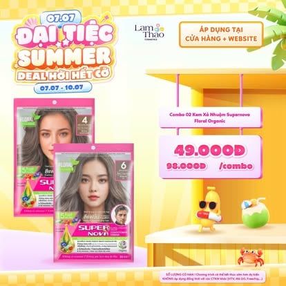  [DEAL SỐC 07.07 - 10.07 KHI MUA COMBO 2 GÓI] Kem Xả Nhuộm Supernova Floral Organic 