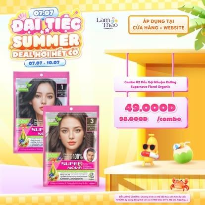  [DEAL SỐC 07.07 - 10.07 KHI MUA COMBO 2 GÓI] Dầu Gội Nhuộm Dưỡng Supernova Floral Organic 