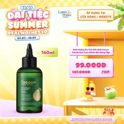  [DEAL SỐC 07.07 - 10.07 KHI MUA SIZE 140ML] Nước Dưỡng Tóc Tinh Dầu Bưởi Cocoon Pomelo Hair Tonic [ Phiên Bản Nâng Cấp ] 