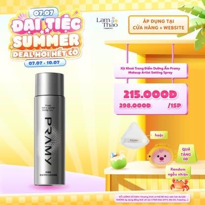  [DEAL SỐC 07.07 - 10.07 TẶNG BÔNG PHẤN + GƯƠNG LƯỢC GẤP GỌN PRAMY] Xịt Khoá Trang Điểm Dưỡng Ẩm Pramy Makeup Artist Setting Spray 