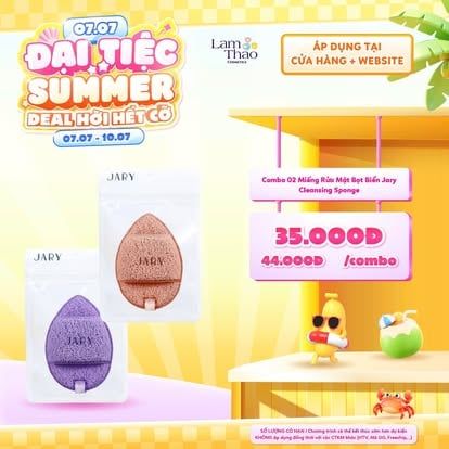  [DEAL SỐC 07.07 - 10.07 KHI MUA COMBO 02 MIẾNG] Miếng Rửa Mặt Bọt Biến Jary Cleansing Sponge 