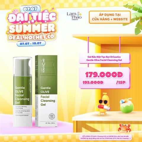  [DEAL SỐC 07.07 - 10.07] Gel Rửa Mặt Tạo Bọt DrCeutics Gentle Olive Facial Cleansing Gel 
