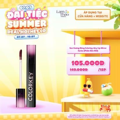  [DEAL SỐC 07.07 - 10.07] [DUY NHẤT QUẬN 9: HOÁ ĐƠN COLORKEY 459K TẶNG SON COLORKEY FULLSIZE] Son Gương Bóng Colorkey Airy Lip Mirror Series ( Phiên Bản Mới ) 