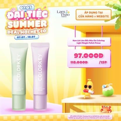  [DEAL SỐC 07.07 - 10.07] [DUY NHẤT QUẬN 9: HOÁ ĐƠN COLORKEY 459K TẶNG SON COLORKEY FULLSIZE] Kem Lót Làm Đều Màu Da Colorkey Light Weight Polish Primer 