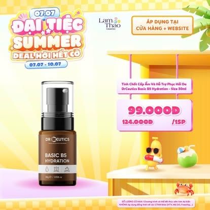  [DEAL SỐC 07.07 - 10.07 KHI MUA SIZE 30ML] Tinh Chất Cấp Ẩm Và Hỗ Trợ Phục Hồi Da DrCeutics Basic B5 Hydration 