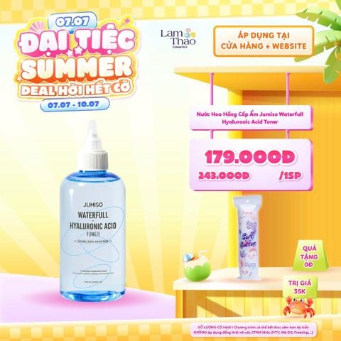  [DEAL SỐC 07.07 - 10.07 TẶNG BTT HORUS 120 MIẾNG] Nước Hoa Hồng Cấp Ẩm Jumiso Waterfull Hyaluronic Acid Toner 