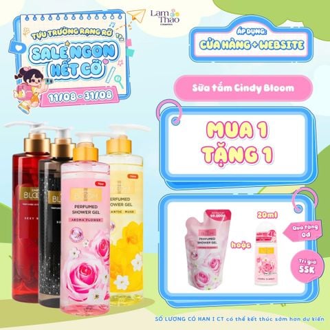  [TẶNG 1 SỮA TẮM CINDY BLOOM DẠNG TÚI 250G hoặc LĂN KHỬ MÙI 20ML]  Sữa Tắm Nước Hoa Cindy Bloom 