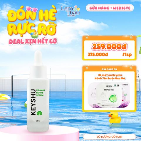  [MUA 1 TẶNG 3 MẶT NẠ KEYSHU NGẪU NHIÊN] Tinh Chất Hỗ Trợ Làm Dịu Da, Hỗ Trợ Ngừa Lão Hóa Keyshu Cicamax Refine Serum 