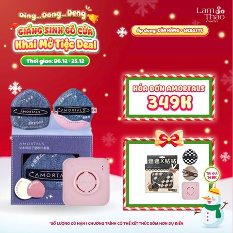  [DEAL SỐC 6.12 - 25.12 MUA HOÁ ĐƠN AMORTALS 349K TẶNG BÔNG MÚT TWIN STAR POWDER PUFF SET]  Bông Mút Amortals Twin Star Jean Powder Puff Set 