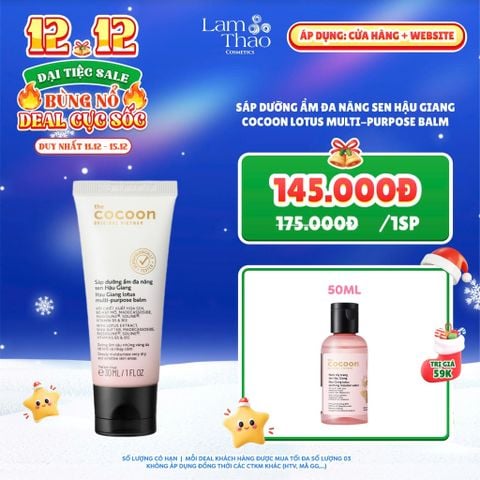  [DEAL SỐC 11.12 - 15.12 TẶNG NTT SEN HẬU GIANG 50ML] Sáp Dưỡng Ẩm Đa Năng Sen Hậu Giang Cocoon Lotus Multi-Purpose Balm 