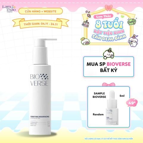  [DEAL SỐC 4.11 - 24.11 TẶNG SAMPLE BIOVERSE 5ML] Gel Rửa Mặt Sạch Sâu Mềm Da Giảm Dầu Bioverse Porifying Resurfacing Cleansing Gel 