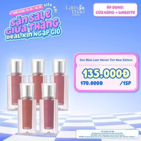  [DEAL SỐC 14.10 - 16.10] Son Bbia Last Velvet Tint New Edition 