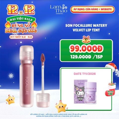  [DEAL SỐC 11.12 - 15.12 TẶNG SON THẠCH DƯỠNG MÔI FOCALLURE] [HĐ FOCALLURE 199K TẶNG 01 SON TRUE MATTE LIQUID LIPSTICK] Son Focallure Watery Velvet Lip Tint 