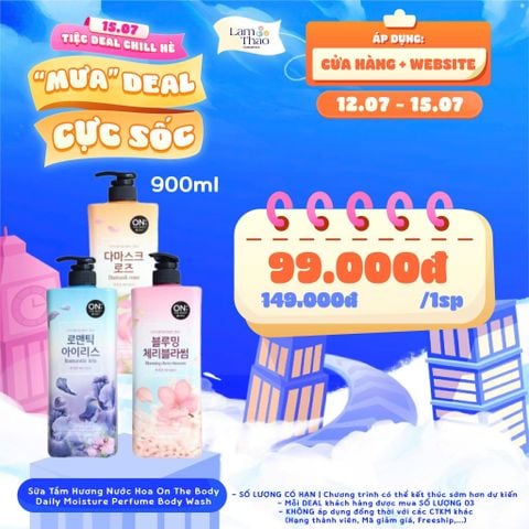  [DEAL 12/7 - 15/7 GIÁ SỐC]  Sữa Tắm Hương Nước Hoa On The Body Daily Moisture Perfume Body Wash 