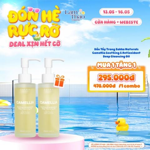  [DEAL SỐC 13.05 - 16.05 COMBO 2 CHAI 100ML] Dầu Tẩy Trang Zakka Naturals Camellia Soothing & Antioxidant Deep Cleansing Oil 