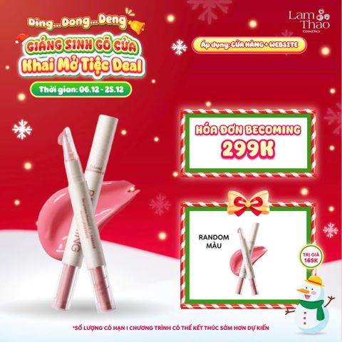  [DEAL SỐC 6.12 - 25.12 MUA HOÁ ĐƠN BECOMING 299K TẶNG SON DƯỠNG MÔI] Son Dưỡng Môi Ẩm Mịn Có Màu Becoming Colored Lip Essence Oil 