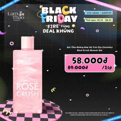  [DEAL SỐC 25.11 - 30.11] Gel Tắm Hương Hoa Và Trái Cây Hỗ Trợ Dưỡng Sáng Da Colorkey Rosé Crush Shower Gel 