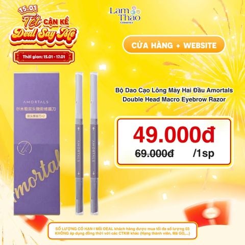  [DEAL SỐC 15.01 - 17.01] Bộ Dao Cạo Lông Mày Hai Đầu Amortals Double Head Macro Eyebrow Razor 