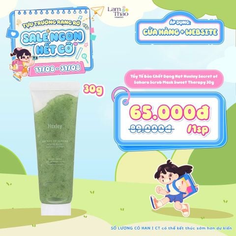  [DEAL 11/8 - 31/8 MUA SIZE 30G GIÁ SỐC] Tẩy Tế Bào Chết Dạng Hạt Huxley Secret of Sahara Scrub Mask Sweet Therapy 