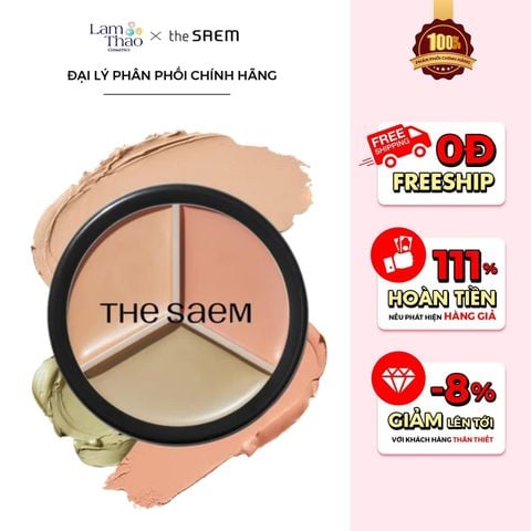  Kem Che Khuyết Điểm Triệt Sắc The Saem Cover Perfection Triple Pot Concealer 