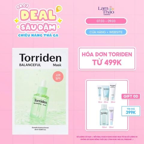  [DEAL SỐC 07.03 - 09.03 MUA HĐ TORRIDEN TỪ 499K TẶNG SET 5 MÓN TRIAL SIZE TORRIDEN] Mặt Nạ Làm Dịu Da Kiểm Soát Bã Nhờn Torriden Balanceful Cica Mask 