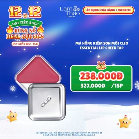  [DEAL SỐC 11.12 - 15.12] Má Hồng Kiêm Son Môi Clio Essential Lip Cheek Tap 