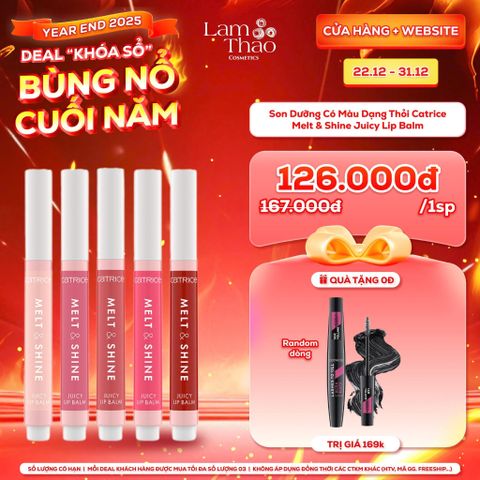  [DEAL SỐC 22.12 - 31.12 TẶNG 01 MASCARA CATRICE] Son Dưỡng Có Màu Dạng Thỏi Catrice Melt & Shine Juicy Lip Balm 