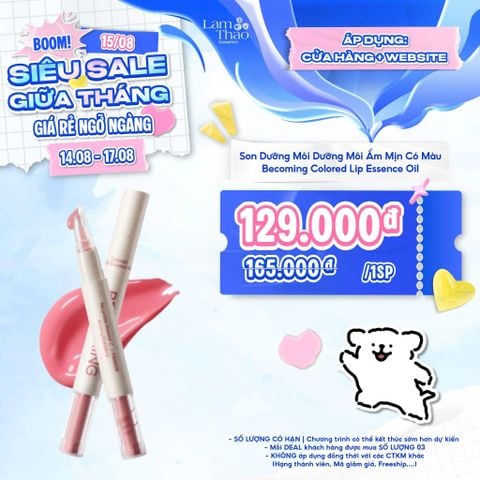  [DEAL 14/8 - 17/8 GIÁ SỐC] Son Dưỡng Môi Dưỡng Môi Ẩm Mịn Có Màu Becoming Colored Lip Essence Oil 