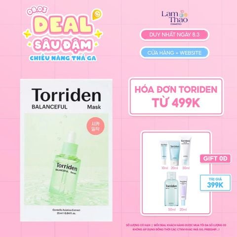  [DEAL SỐC 07.03 - 09.03 MUA HĐ TORRIDEN TỪ 499K TẶNG SET 5 MÓN TRIAL SIZE TORRIDEN] Mặt Nạ Làm Dịu Da Kiểm Soát Bã Nhờn Torriden Balanceful Cica Mask 