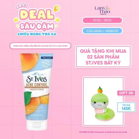  [DEAL SỐC 07.03 - 09.03 MUA 02 SP ST.IVES BẤT KỲ TẶNG 01 RẮN BÔNG] Sữa Rửa Mặt Tẩy Tế Bào Chết St.Ives 