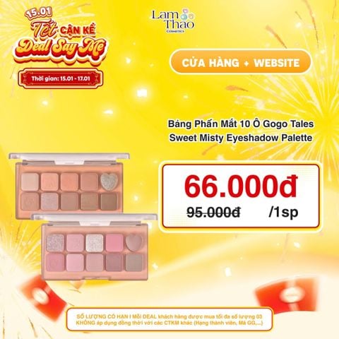  [DEAL SỐC 15.01 - 17.01] Bảng Phấn Mắt 10 Ô Gogo Tales Sweet Misty Eyeshadow Palette 