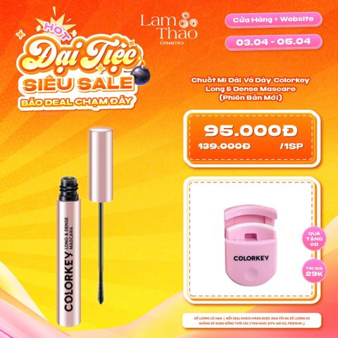  [DEAL SỐC 03.04 - 05.04 TẶNG BẤM MI COLORKEY] Chuốt Mi Dài Và Dày Colorkey Long & Dense Mascara ( Phiên Bản Mới ) 