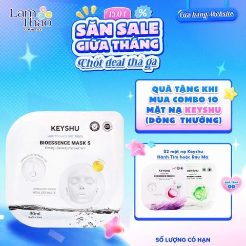  [MUA 10 MASK KEYSHU DÒNG THƯỜNG TẶNG 02 MASK KEYSHU] Mặt Nạ Hỗ Trợ Nâng Cơ Keyshu New Technology Fiber Bioessence Mask S 