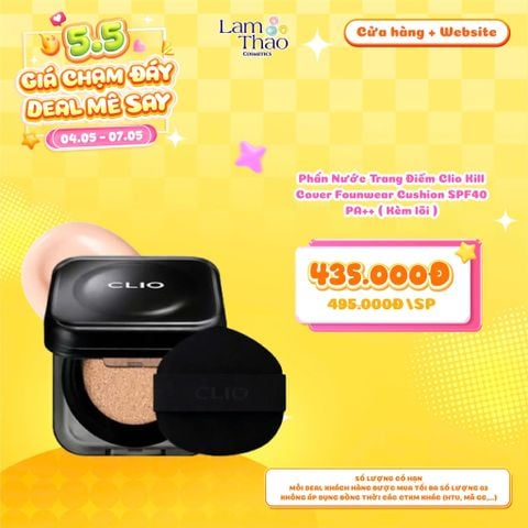  [DEAL SỐC 04.05 - 07.05] Phấn Nước Trang Điểm Clio Kill Cover Founwear Cushion SPF40 PA++ ( Kèm lõi ) 