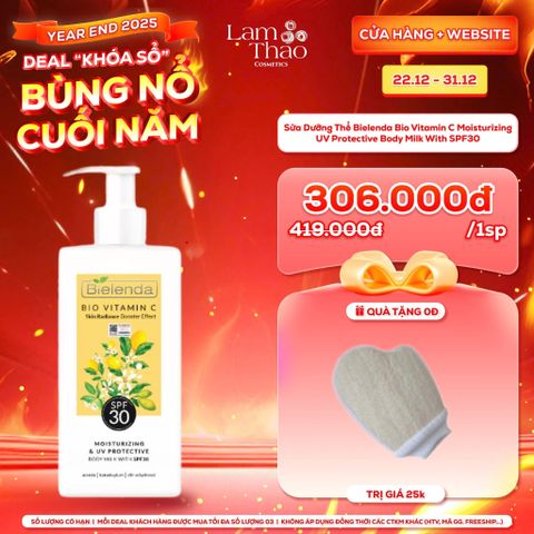  [DEAL SỐC 22.12 - 31.12 TẶNG KHĂN TAY] Sữa Dưỡng Thể Bielenda Bio Vitamin C Moisturizing UV Protective Body Milk With SPF30 