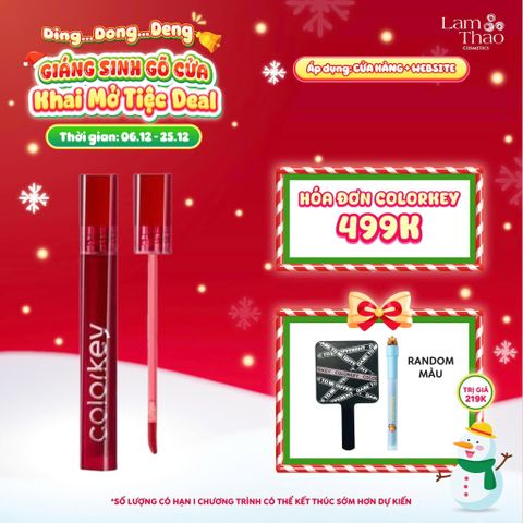  [DEAL SỐC 6.12 - 25.12 MUA HOÁ ĐƠN COLORKEY 499K TẶNG GƯƠNG + SON KEM LÌ] Son Kem Lì Mịn Mượt Colorkey Airy Velvet Lip Lacquer 