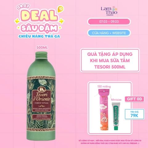  [DEAL SỐC 07.03 - 09.03 MUA SIZE 500ML TẶNG BTTT ALICE 150 MIẾNG + KĐR MARVIS MINI] Sữa Tắm Hương Nước Hoa Tesori d'Oriente Forest Ritual 