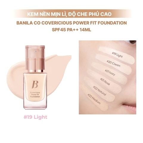  Kem Nền Che Phủ Cao Banila Co Covericious Power Fit Foundation SPF45 PA++ 
