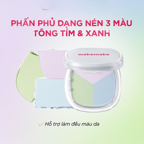  Phấn Phủ Nén Kiềm Dầu Wakemake Stay Fixer Multi Color Pact 