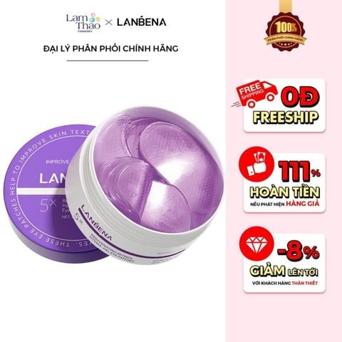  [DEAL 11/8 - 31/8 HĐ LANBENA 299K TẶNG 01 MẶT NẠ MẮT LANBENA VITA C] Mặt Nạ Mắt Hỗ Trợ Trẻ Hóa, Giảm Nhăn Lanbena Rejuvenating Retinol Hydra Gel Eye Patches 