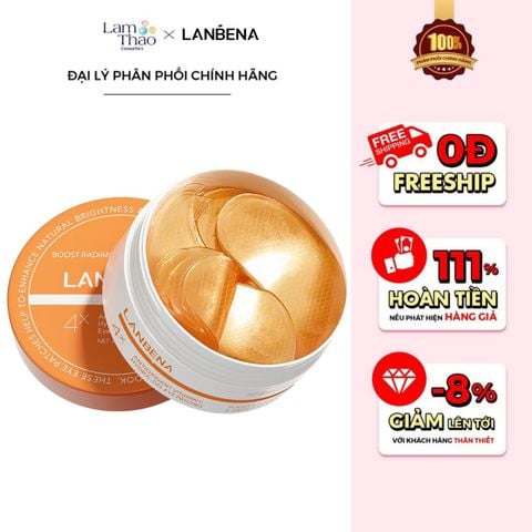 [DEAL 11/8 - 31/8 HĐ LANBENA 299K TẶNG 01 MẶT NẠ MẮT LANBENA VITA C] Mặt Nạ Mắt Giảm Quầng Thâm Mắt Lanbena Antioxidant Vitamin C Hydra Gel Eye Patches 