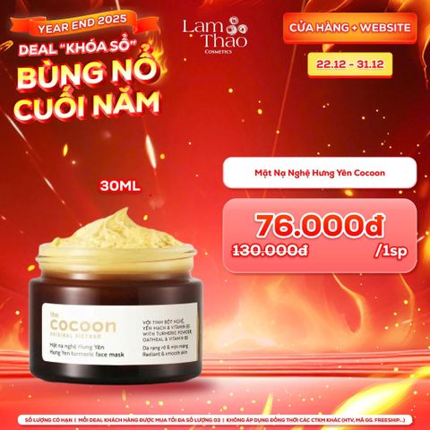  [DEAL SỐC 22.12 - 31.12 SIZE 30ML]  Mặt Nạ Sáng Mịn Da Nghệ Hưng Yên Cocoon Hung Yen Turmeric Face Mask 