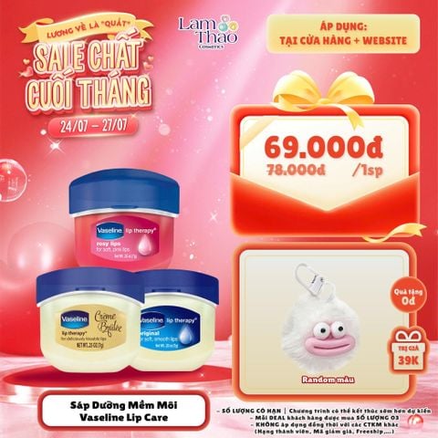  [DEAL 24/7 - 27/7 DÒNG BUNDLE MÓC KHOÁ MÔI CHỀ GIÁ SỐC] Sáp Dưỡng Mềm Môi Vaseline Lip Care 